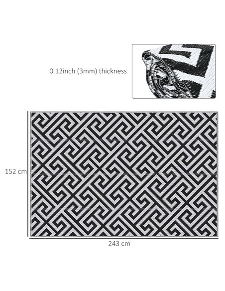 Outsunny 152 x 243 cm(5x 8ft) Outdoor Rug Reversible Mat Plastic Straw Rug Portable RV Camping Mat for Garden Deck Picnic Indoor - pic 83119 | FastDaddyshop