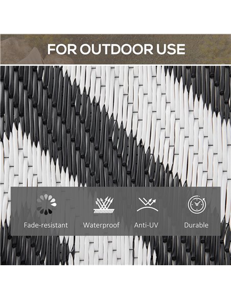 Outsunny 152 x 243 cm(5x 8ft) Outdoor Rug Reversible Mat Plastic Straw Rug Portable RV Camping Mat for Garden Deck Picnic Indoor - pic 83121 | FastDaddyshop