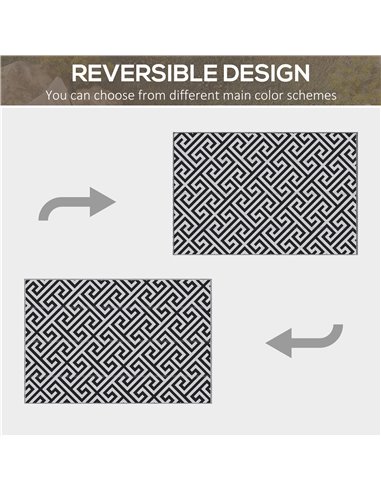 Outsunny 152 x 243 cm(5x 8ft) Outdoor Rug Reversible Mat Plastic Straw Rug Portable RV Camping Mat for Garden Deck Picnic Indoor