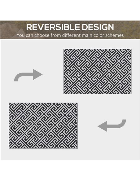 Outsunny 152 x 243 cm(5x 8ft) Outdoor Rug Reversible Mat Plastic Straw Rug Portable RV Camping Mat for Garden Deck Picnic Indoor - pic 83122 | FastDaddyshop