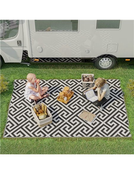 Outsunny 152 x 243 cm(5x 8ft) Outdoor Rug Reversible Mat Plastic Straw Rug Portable RV Camping Mat for Garden Deck Picnic Indoor - pic 83125 | FastDaddyshop