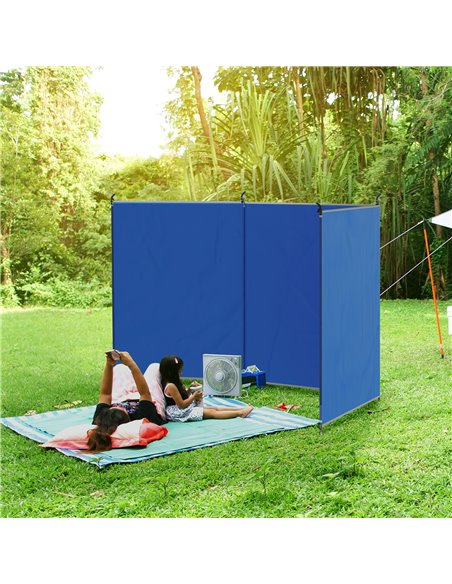 Outsunny Camping Windbreak, Foldable Portable Wind Blocker w/ Carry Bag and Steel Poles, Beach Sun Screen Shelter Privacy Wall,  - pic 83298 | FastDaddyshop