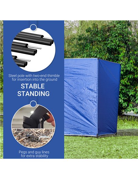 Outsunny Camping Windbreak, Foldable Portable Wind Blocker w/ Carry Bag and Steel Poles, Beach Sun Screen Shelter Privacy Wall,  - pic 83301 | FastDaddyshop
