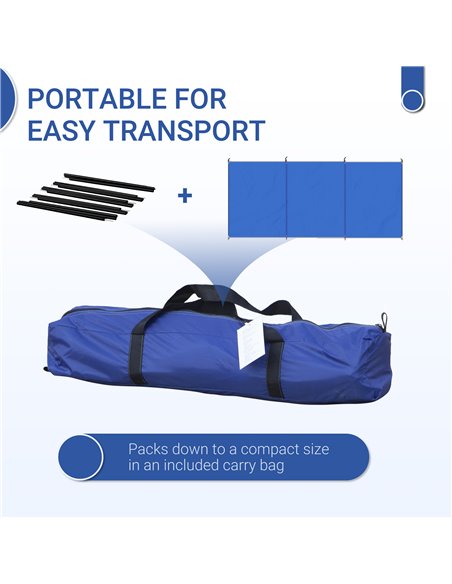 Outsunny Camping Windbreak, Foldable Portable Wind Blocker w/ Carry Bag and Steel Poles, Beach Sun Screen Shelter Privacy Wall,  - pic 83302 | FastDaddyshop
