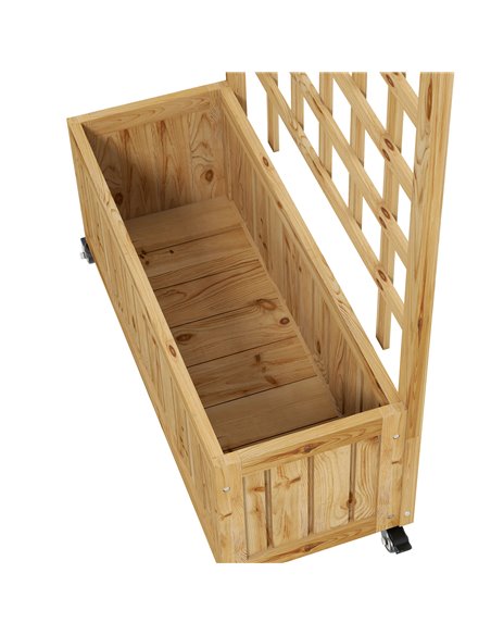 Outsunny Wooden Trellis Planter, Raised Garden Bed with Wheels and Bed Liner, to Climb and Grow Vegetables, Herbs and Flowers 84 - pic 83314 | FastDaddyshop