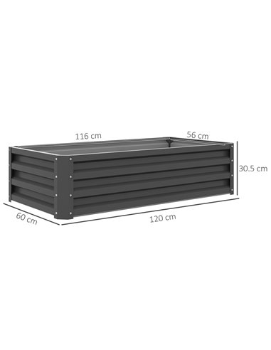 Outsunny Raised Beds for Garden, Galvanised Outdoor Planters for Herbs and Vegetables, for Patio, Garden, Balcony, Light Grey 84