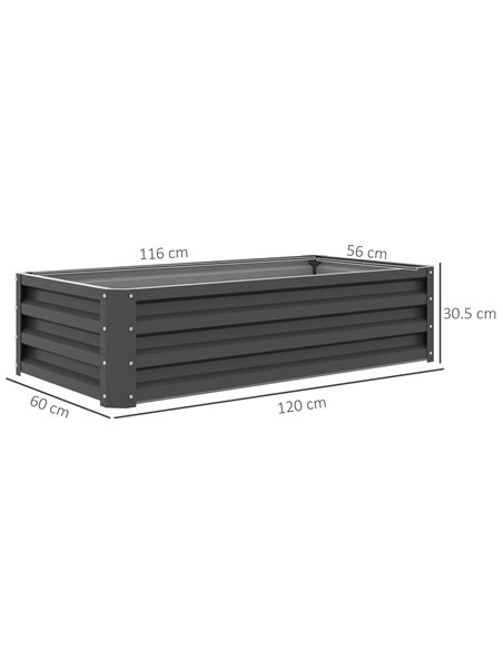Outsunny Raised Beds for Garden, Galvanised Outdoor Planters for Herbs and Vegetables, for Patio, Garden, Balcony, Light Grey 84 - pic 83326 | FastDaddyshop
