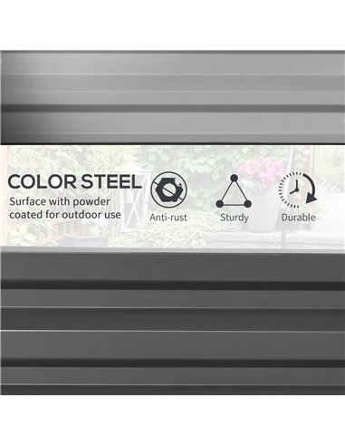 Outsunny Raised Beds for Garden, Galvanised Outdoor Planters for Herbs and Vegetables, for Patio, Garden, Balcony, Light Grey 84