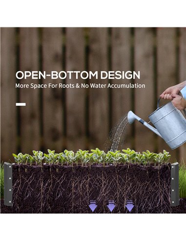 Outsunny Raised Beds for Garden, Galvanised Outdoor Planters for Herbs and Vegetables, for Patio, Garden, Balcony, Light Grey 84