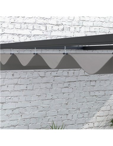 Outsunny 2 x 3(m) Lean To Pergola, Metal Pergola with Retractable Roof for Grill, Garden, Patio, Deck 84C-470V00CG