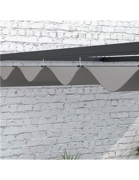 Outsunny 2 x 3(m) Lean To Pergola, Metal Pergola with Retractable Roof for Grill, Garden, Patio, Deck 84C-470V00CG - pic 83341 | FastDaddyshop