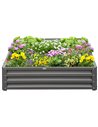 Outsunny 432L Square Raised Garden Bed Box Steel Frame 120 x 120 x 30cm, Light Grey 845-040V01LG
