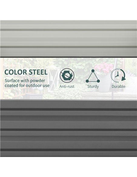 Outsunny 432L Square Raised Garden Bed Box Steel Frame for Vegetables, Flowers and Herbs, 120 x 120 x 30cm, Light Grey 845-040V0 - pic 83346 | FastDaddyshop