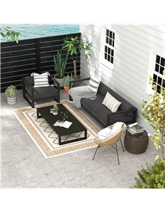 Outsunny Reversible Outdoor Rug with Carry Bag, 182 x 274cm, Brown and Cream 844-780V00MX 2