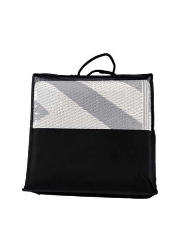 Outsunny Reversible Outdoor Rug, Plastic Straw, Portable with Carry Bag, 182 x 274cm, Grey and Cream