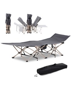 Outsunny Portable Folding Camping Cot with Carry Bag, Grey A20-116GY