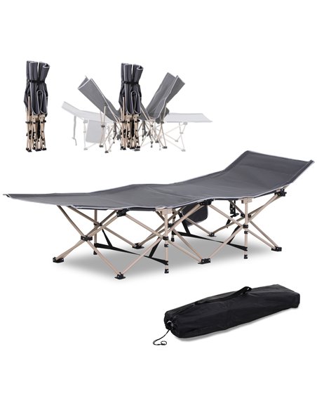 Outsunny Portable Folding Camping Cot with Carry Bag, Grey A20-116GY - pic 83423 | FastDaddyshop