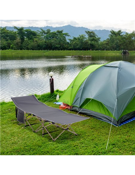 Outsunny Portable Folding Camping Cot, Single Person Sleep Bed, Lightweight with Carry Bag, Ideal for Outdoor Adventures - pic 83424 | FastDaddyshop