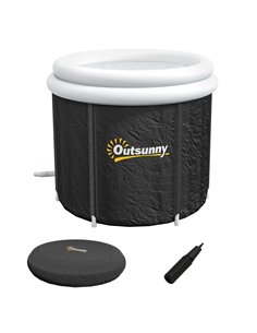 Outsunny Cold Plunge Tub, Portable Ice Bath Cold Water Therapy Tub, Black 848-072V00BK