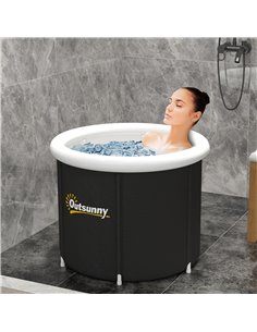 Outsunny Cold Plunge Tub, Portable Ice Bath Cold Water Therapy Tub, Black 848-072V00BK 2