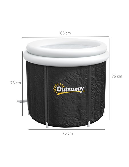 Outsunny Cold Plunge Tub, Portable Ice Bath Cold Water Therapy Tub with Thermo Lid, for Athletes Polar Recovery, Black - pic 83434 | FastDaddyshop