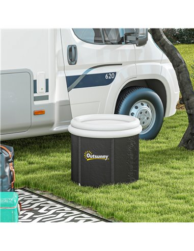 Outsunny Cold Plunge Tub, Portable Ice Bath Cold Water Therapy Tub with Thermo Lid, for Athletes Polar Recovery, Black