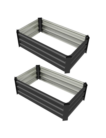 Outsunny Galvanised Raised Beds for Garden Set of 2, Dark Grey 84H-103V00CG - pic 83468 | FastDaddyshop