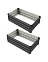 Outsunny Galvanised Raised Beds for Garden Set of 2, Dark Grey 84H-103V00CG