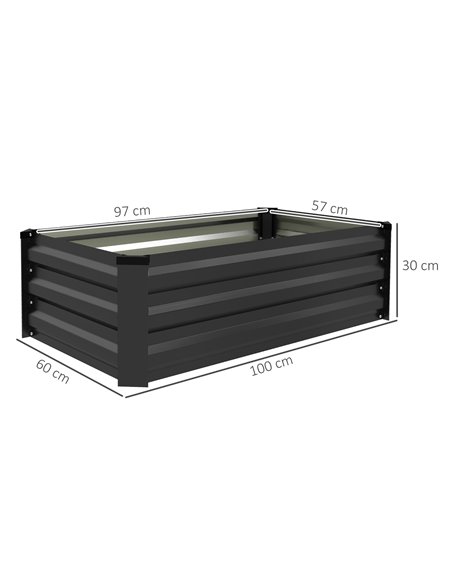 Outsunny Galvanised Raised Beds for Garden Set of 2, Outdoor Elevated Planter Box, Easy-to-assemble, for Growing Flowers, Herbs  - pic 83470 | FastDaddyshop