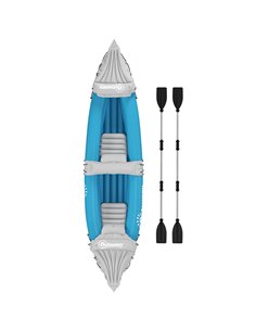 Outsunny Inflatable Kayak, Two-Person Inflatable Canoe Boat Set 318 x 80 x 50cm, Blue A31-006V01BU