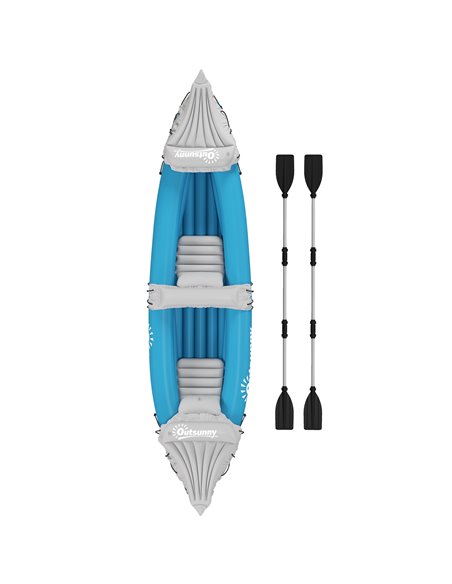 Outsunny Inflatable Kayak, Two-Person Inflatable Canoe Boat Set 318 x 80 x 50cm, Blue A31-006V01BU - pic 83531 | FastDaddyshop