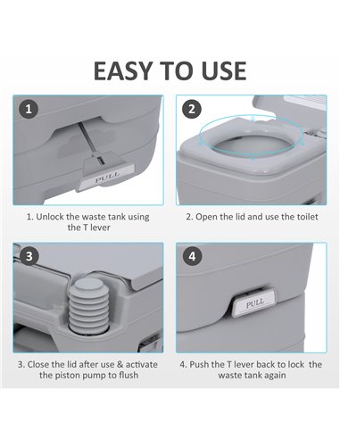 Outsunny Portable Toilet and Camping Sink Set with Fresh and Waste Tank, Wastewater Recycled Set for Outdoor Events A20-P001