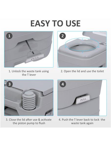Outsunny Portable Toilet and Camping Sink Set with Fresh and Waste Tank, Wastewater Recycled Set for Outdoor Events A20-P001 - pic 83544 | FastDaddyshop