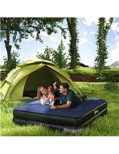 Outsunny Queen Inflatable Air Mattress with Built-in Electric Pump, Dark Blue A20-368V70DB 2