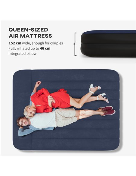 Outsunny Queen Inflatable Air Mattress with Built-in Electric Pump, Integrated Pillow for Comfortable Sleep - pic 83570 | FastDaddyshop