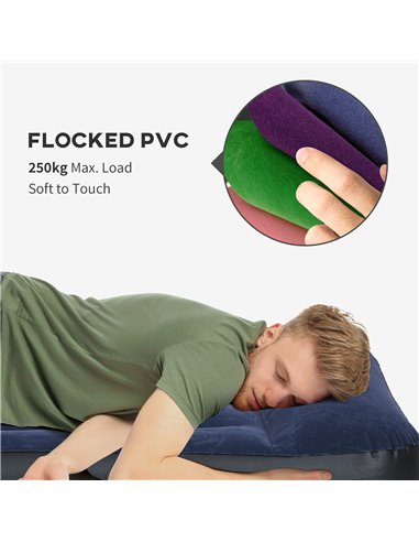 Outsunny Queen Inflatable Air Mattress with Built-in Electric Pump, Integrated Pillow for Comfortable Sleep