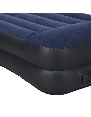 Outsunny Queen Inflatable Air Mattress with Built-in Electric Pump, Integrated Pillow for Comfortable Sleep