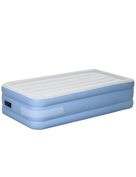 Outsunny Single Inflatable Air Mattress with Quick-Fill Built-In Electric Pump, Light Grey A20-371V70LG - pic 83585 | FastDaddyshop