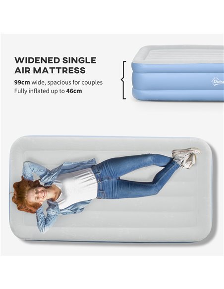 Outsunny Comfortable Single Inflatable Air Mattress, with Quick-Fill Built-In Electric Pump - pic 83588 | FastDaddyshop