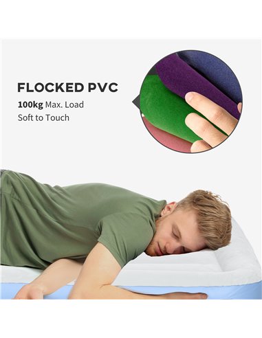 Outsunny Comfortable Single Inflatable Air Mattress, with Quick-Fill Built-In Electric Pump