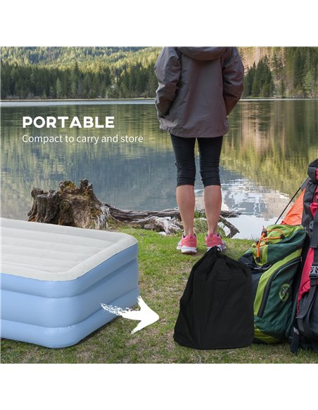 Outsunny Comfortable Single Inflatable Air Mattress, with Quick-Fill Built-In Electric Pump - pic 83591 | FastDaddyshop