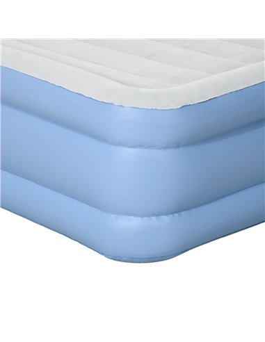 Outsunny Comfortable Single Inflatable Air Mattress, with Quick-Fill Built-In Electric Pump