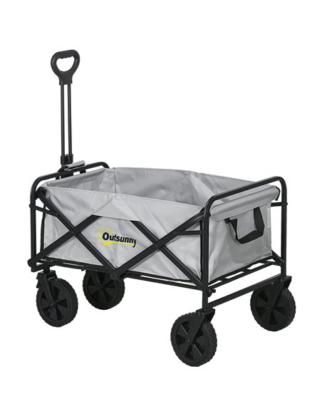 Outsunny Portable Folding Wagon, Pull Along Cargo Trolley, Dark Grey 845-340V00GY - pic 83612 | FastDaddyshop