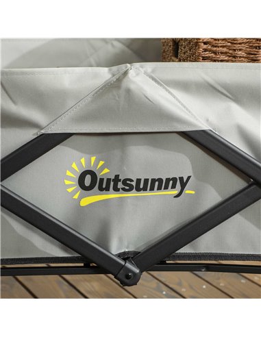 Outsunny Portable Folding Wagon, Pull Along Cargo Trolley with Telescopic Handle, Dark Grey