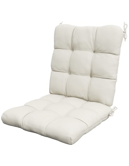 Outsunny Outdoor Garden Seat Cushion with Backrest, Cream White 84B-953V71CW - pic 83648 | FastDaddyshop