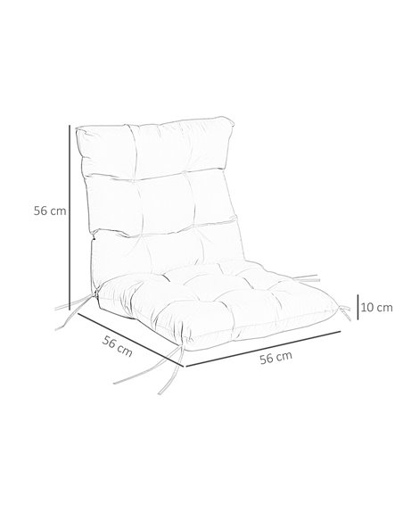 Outsunny Comfortable Outdoor Garden Seat Cushion with Backrest, Durable and Weather-Resistant, Cream White - pic 83650 | FastDaddyshop