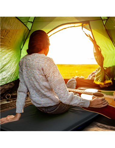 Outsunny Single Inflatable Mattress Sleeping Pad, Self-Inflating, Grey A20-419V00GY