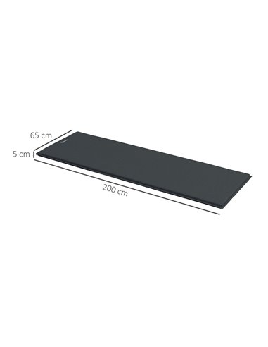 Outsunny Single Inflatable Mattress Sleeping Pad, Self-Inflating, Grey A20-419V00GY