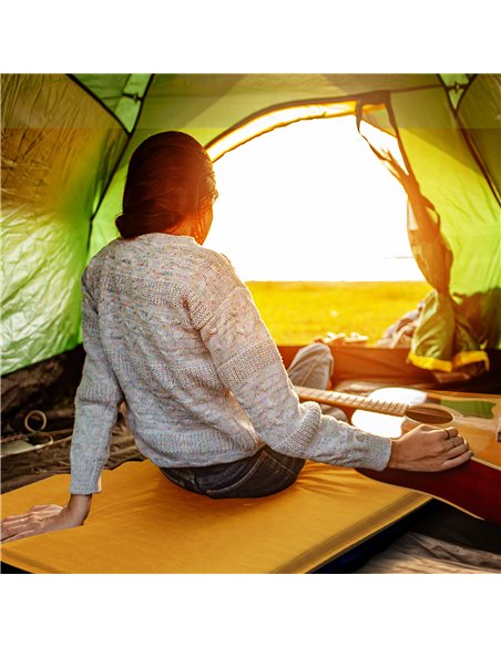Outsunny Single Inflatable Mattress Sleeping Pad, Self-Inflating, Khaki A20-419V00KK - pic 83694 | FastDaddyshop