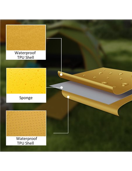 Outsunny Single Inflatable Mattress Sleeping Pad, Self-Inflating, Khaki A20-419V00KK - pic 83697 | FastDaddyshop